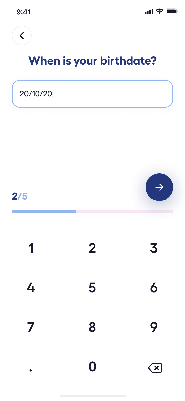 Create Account - Birthdate
